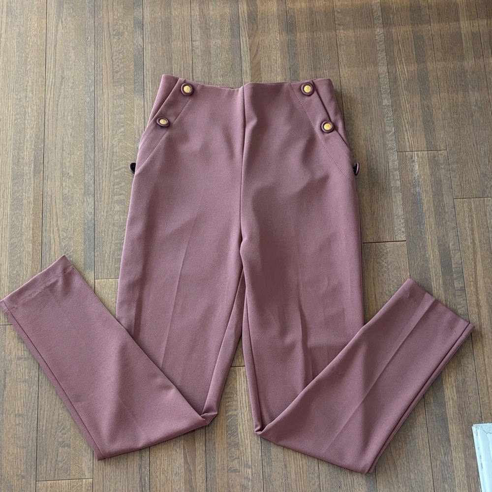 Imperial Stylish Mauve High-Waisted Strech Pants